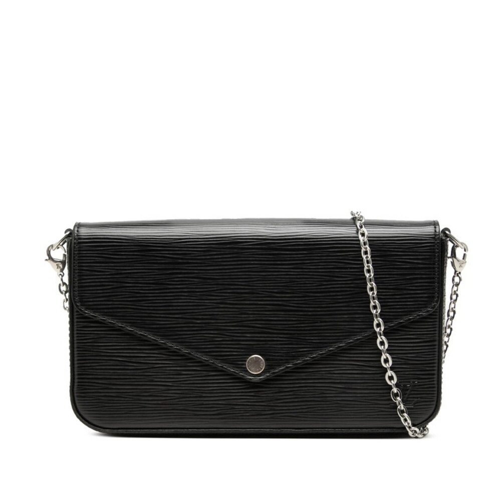 Louis Vuitton Epi Pochette Felicie Wallet Chain Shoulder Bag M62648 Black Lea...